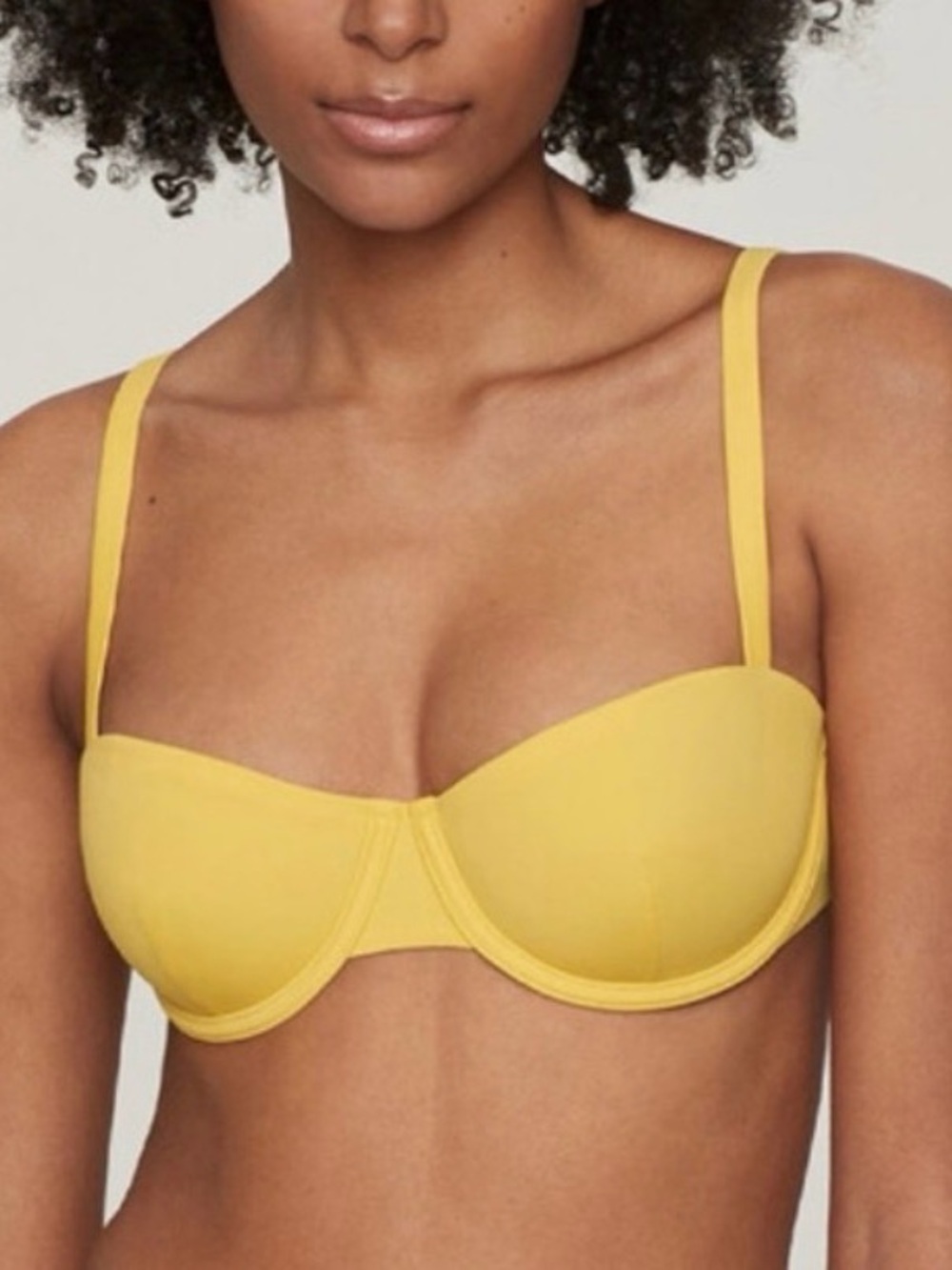 CUUP The Balconette Bikini Swim Top Yellow Bamboo Size 10 (38D / 40C)